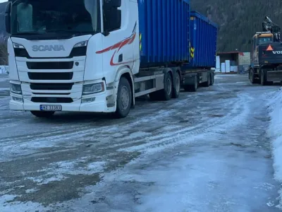 Containertransport på vinterføre