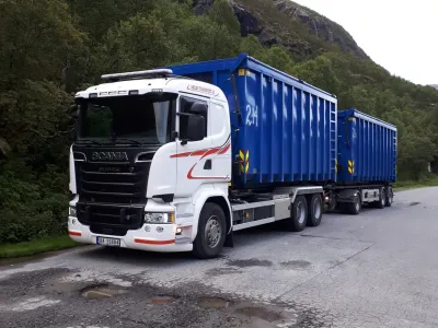 Containertransport gjennom fjellpass